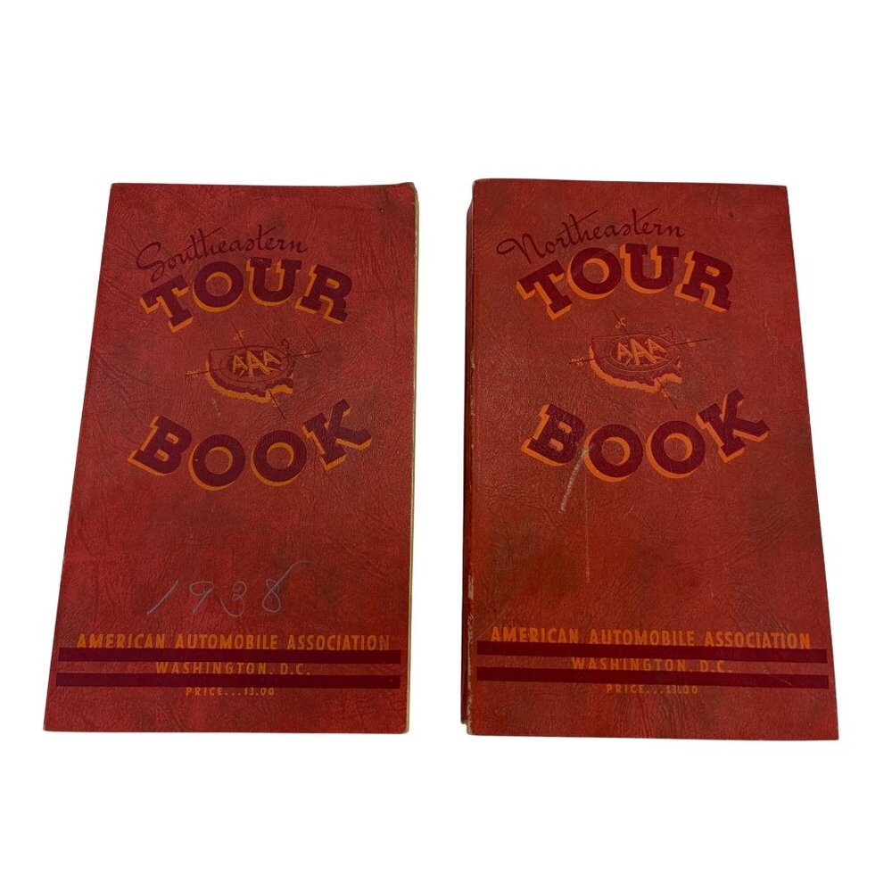 1938 AAA Tour Books Northeastern & Southeastern Road Maps Travel Guide Pair